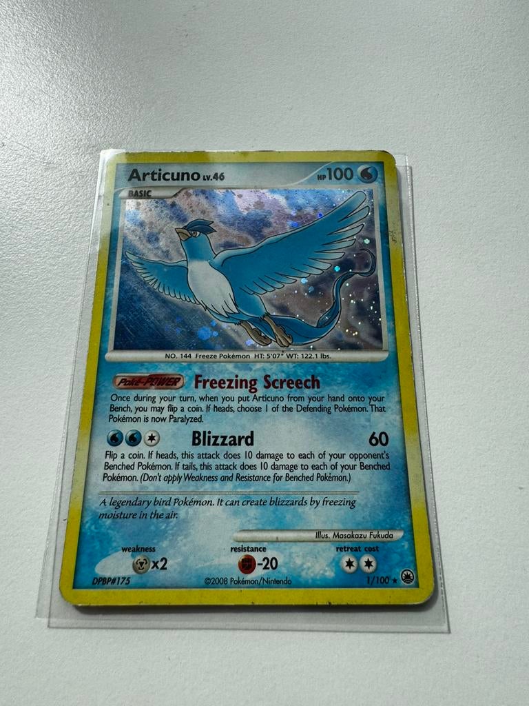 Articuno 1/100 Pokemon Kaart, Hobby en Vrije tijd, Verzamelkaartspellen | Pokémon, Ophalen, Zo goed als nieuw