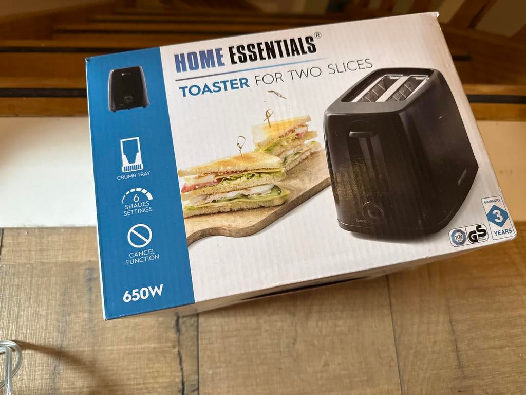 Nieuwe Broodrooster - Home Essentials (Ongebruikt), Witgoed en Apparatuur, Broodroosters, Ophalen, Nieuw, Uitneembare kruimellade