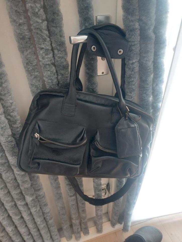 Originele Cowboysbag grote leren tas Z.G.A.N., Sieraden, Tassen en Uiterlijk, Tassen | Schoudertassen, Zo goed als nieuw, Zwart