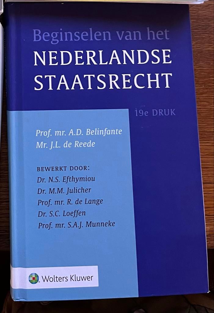 Beginselen van het Nederlandse Staatsrecht - 19e druk, Ophalen of Verzenden, Gamma, Zo goed als nieuw, WO
