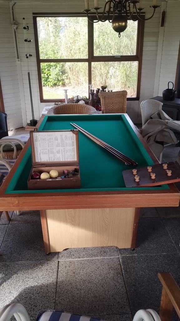 Biljarttafel Heemskerk met accessoires, Ophalen, Gebruikt, Biljarttafel