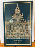 Vintage Stadshuis Leiden Plaquette - Gouden Opdruk, Ophalen