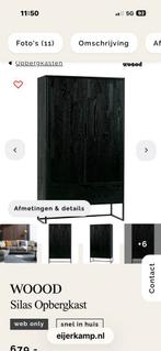 Woood Silas opbergkast essen black zwart in nieuwstaat, Huis en Inrichting, Kasten | Wandmeubels, Ophalen, Zo goed als nieuw, 25 tot 50 cm