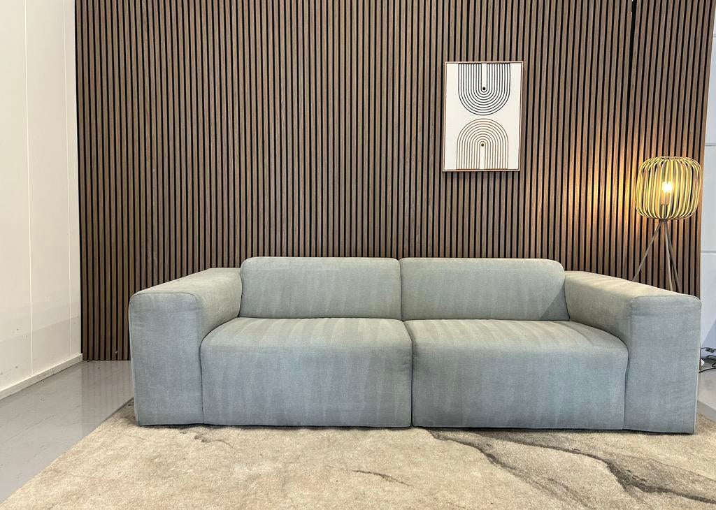 Loods 5 - 2 / 3 zits bank - Grijs / Ijs Blauw - Nette Staat, Ophalen of Verzenden, 75 tot 100 cm, Tweepersoons, 200 tot 250 cm