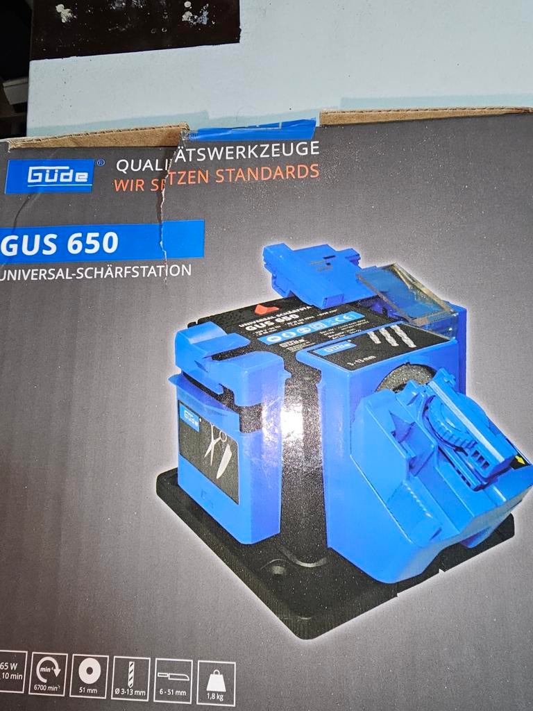Gus 650 universele slijpmachine nieuw in doos, Ophalen of Verzenden, Nieuw, Minder dan 700 watt, Werkbankslijpmachine
