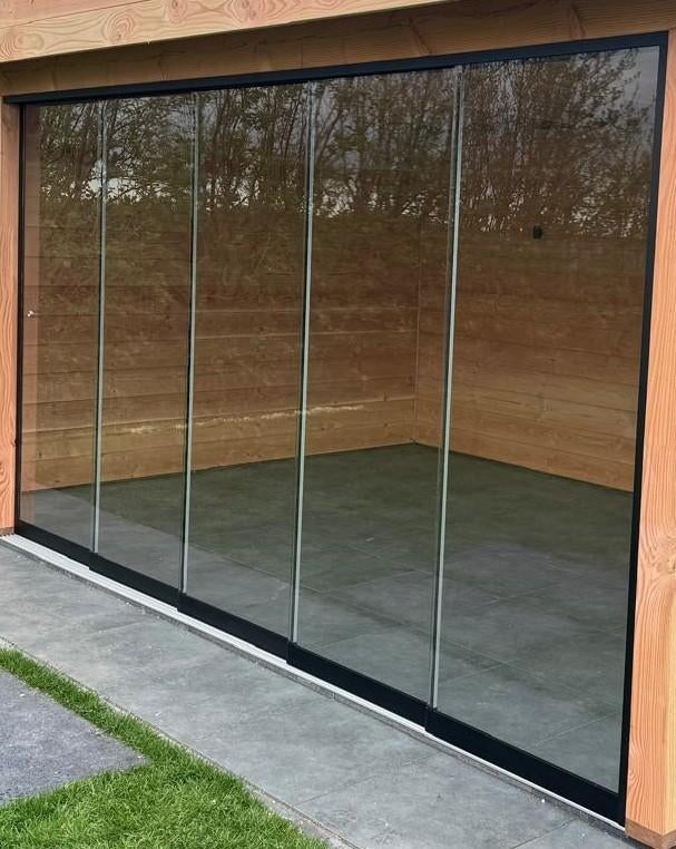 Verasol Profiline glasschuifwand 382,5x225 (bxh), Ophalen, 225 cm of meer, 150 tot 225 cm, Schuifpui