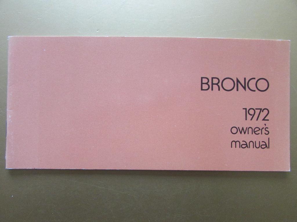 1972 Ford Bronco owner's manual, Engels, Ophalen of Verzenden