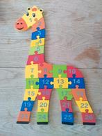 Houten puzzel: giraf met cijfers, Ophalen of Verzenden, 10 tot 50 stukjes, Zo goed als nieuw, 2 tot 4 jaar