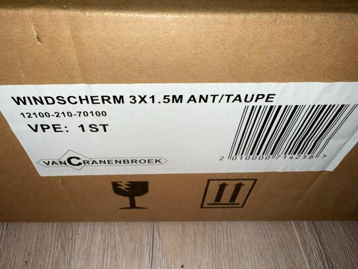 Windscherm Bois le Duc 3x1.5m Antraciet/Taupe Nieuw, Caravans en Kamperen, Windschermen, Nieuw, Ophalen