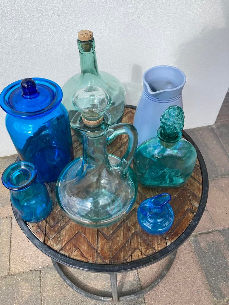 Oude glazen vazen , voorraadpot, fles, Huis en Inrichting, Woonaccessoires | Vazen, Ophalen, Overige kleuren, Minder dan 50 cm