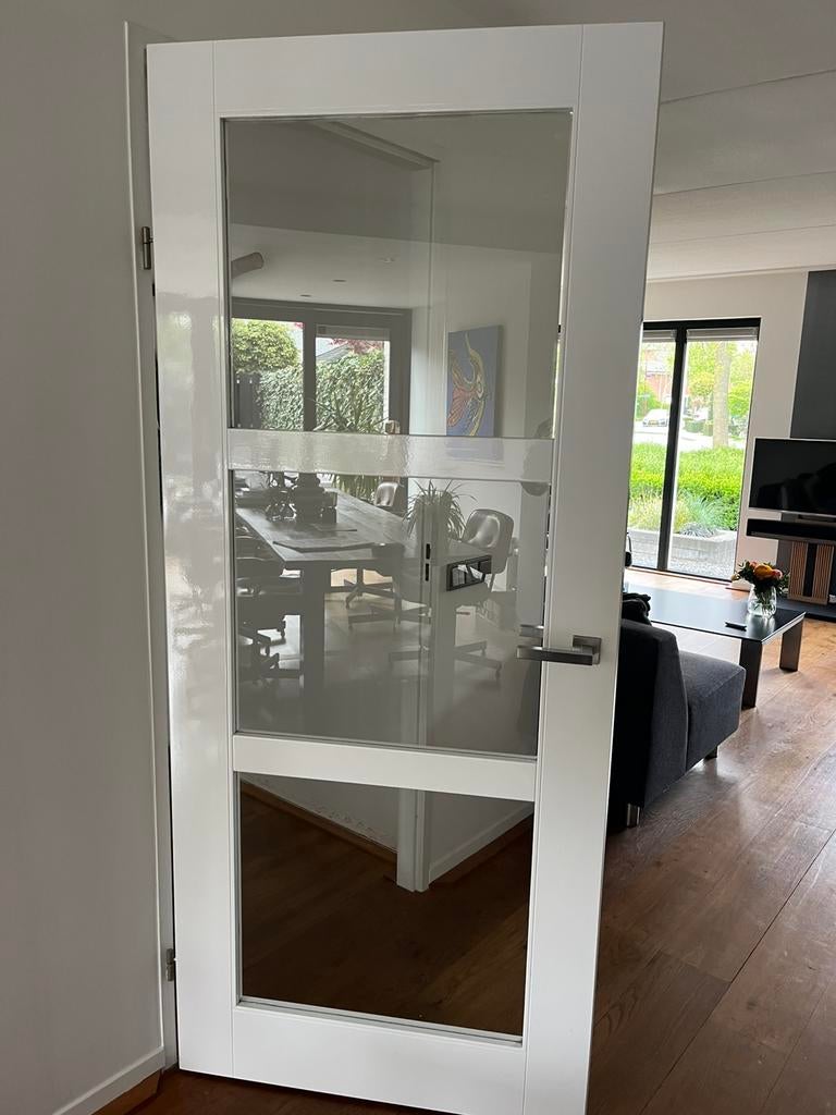 Glanzend witte binnendeur, Ophalen, 80 tot 100 cm, Binnendeur, Zo goed als nieuw