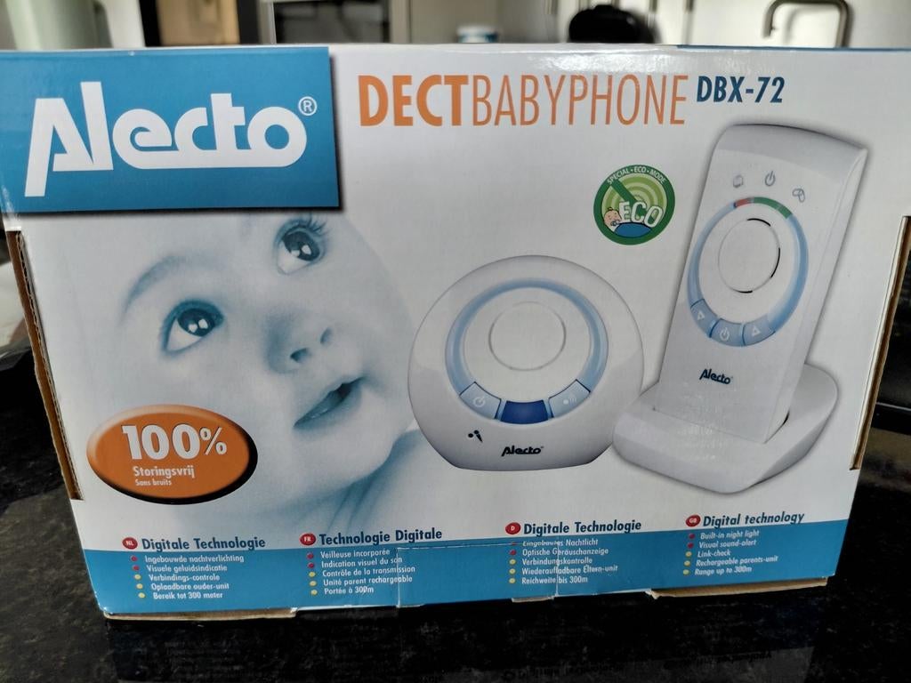 Alecto DECT Babyfoon DBX-72, Ophalen, 250 meter of meer, Digitaal