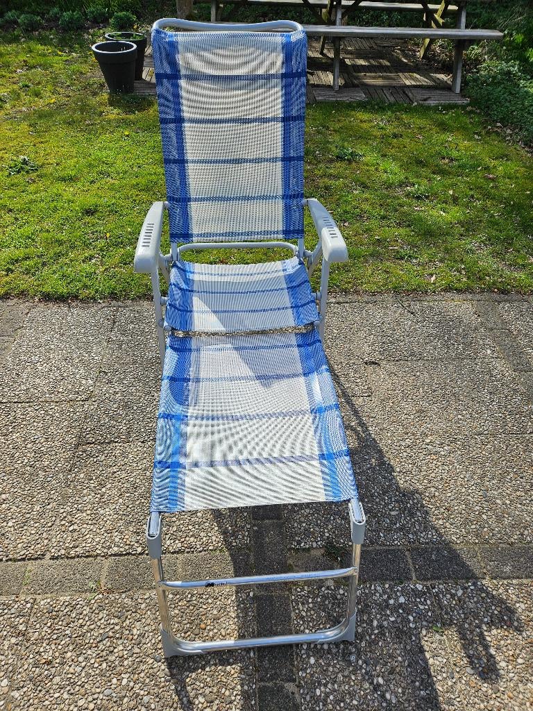 Dukdalf 8 standstoel hoog + voetenbank, Caravans en Kamperen, Kampeermeubelen, Ophalen, Zo goed als nieuw, Campingstoel