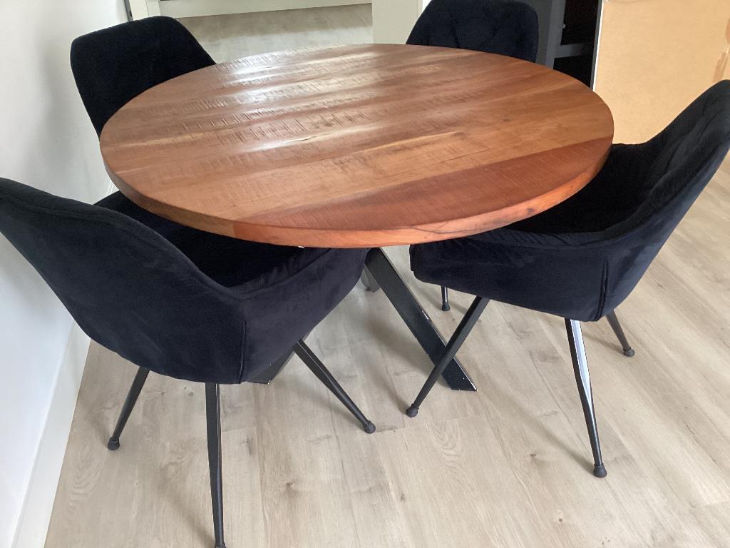 Eettafel rond 120 cm Mango, Huis en Inrichting, Tafels | Eettafels, Ophalen, Rond, Vier personen, Gebruikt