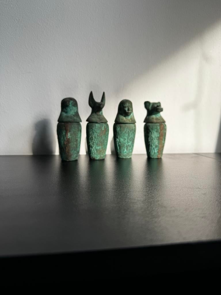 Set van 4 Egyptische Canopische Vazen Canopten, Antiek en Kunst, Verzenden
