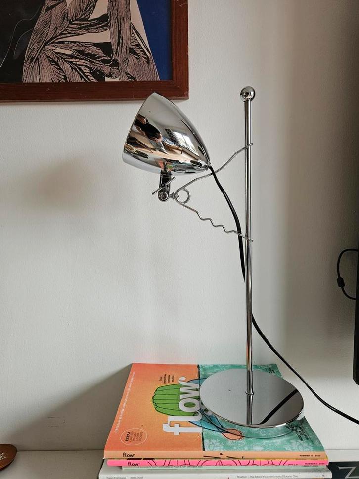 Vintage Hema bureaulamp van chroom, Antiek en Kunst, Antiek | Lampen, Ophalen of Verzenden