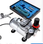 Timbertech abpst06 airbrush set met verf en mes, Ophalen of Verzenden, Gebruikt, Airbrush en Toebehoren