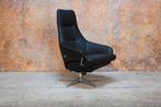 Nieuw beklede zwarte leren Gealux design relaxfauteuil, 75 tot 100 cm, Ophalen of Verzenden, Zo goed als nieuw, Gealux