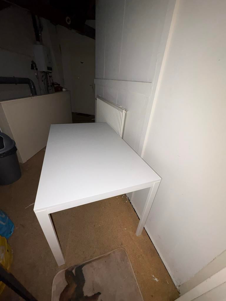 Witte eettafel/bureau - Gebruikt, Ophalen, Overige materialen, Gebruikt, 100 tot 150 cm