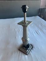Zilverkleurige tafellamp voet 55cm, Ophalen of Verzenden, Zo goed als nieuw, Metaal, 50 tot 75 cm