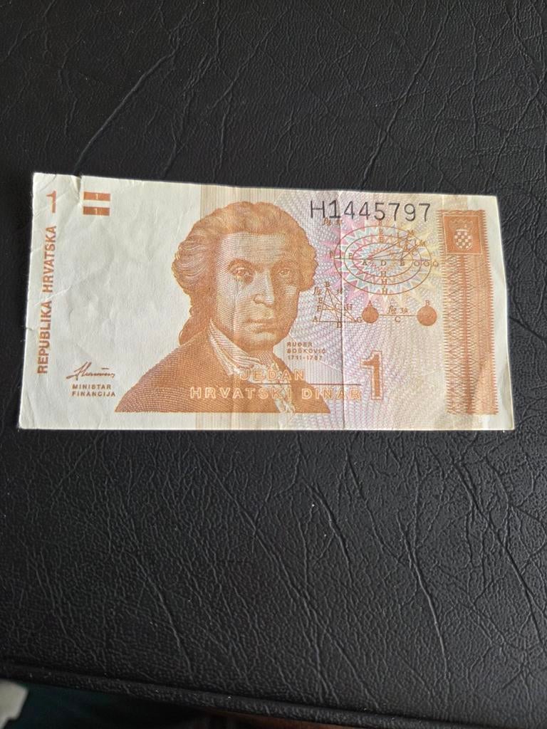 Kroatisch bankbiljet 1 Dinar 1991 - Republika Hrvatska, Ophalen of Verzenden