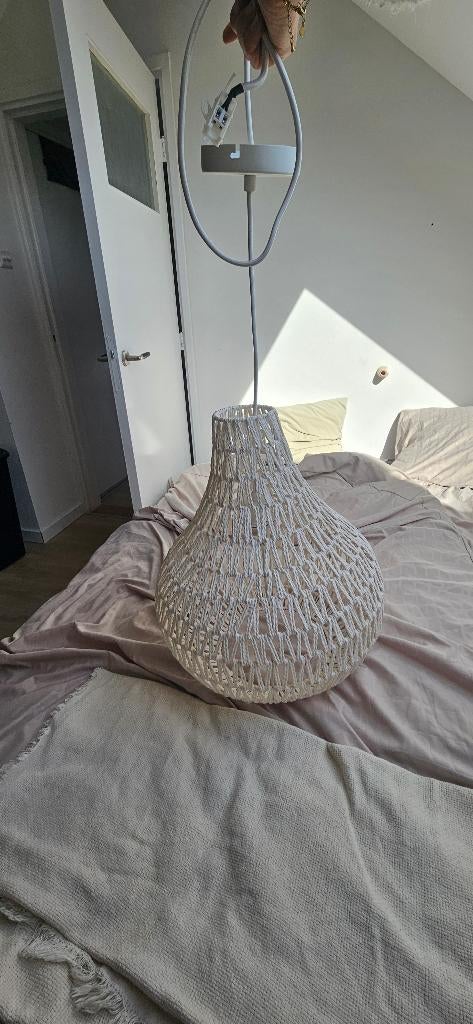 Witte hanglamp van touw (Zuiver look-a-like), Ophalen, Zo goed als nieuw, Kunststof, Minder dan 50 cm