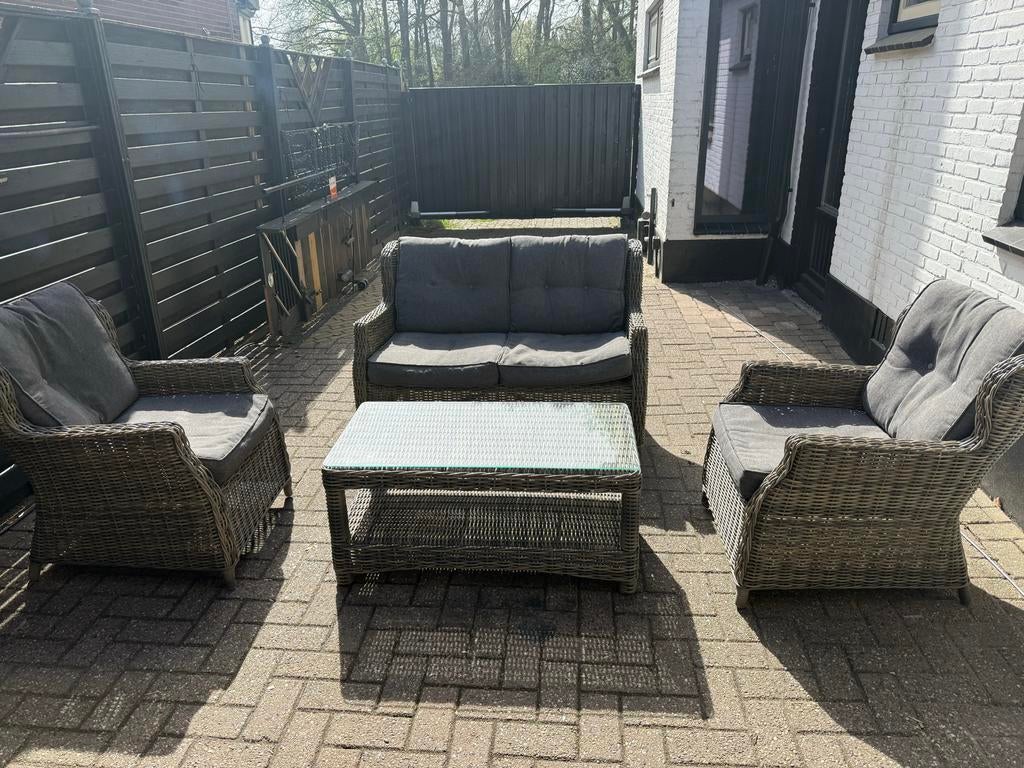 Tuinset wicker, Tuin en Terras, Tuinsets en Loungesets, Ophalen, 4 zitplaatsen, Gebruikt, Loungeset