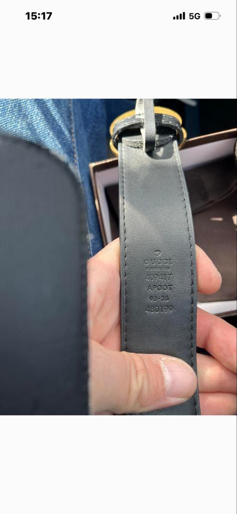 Gucci riem voor dames, origineel met doosje, z.g.a.n., 3 tot 5 cm, 90 tot 100 cm, Heupriem, Ophalen of Verzenden