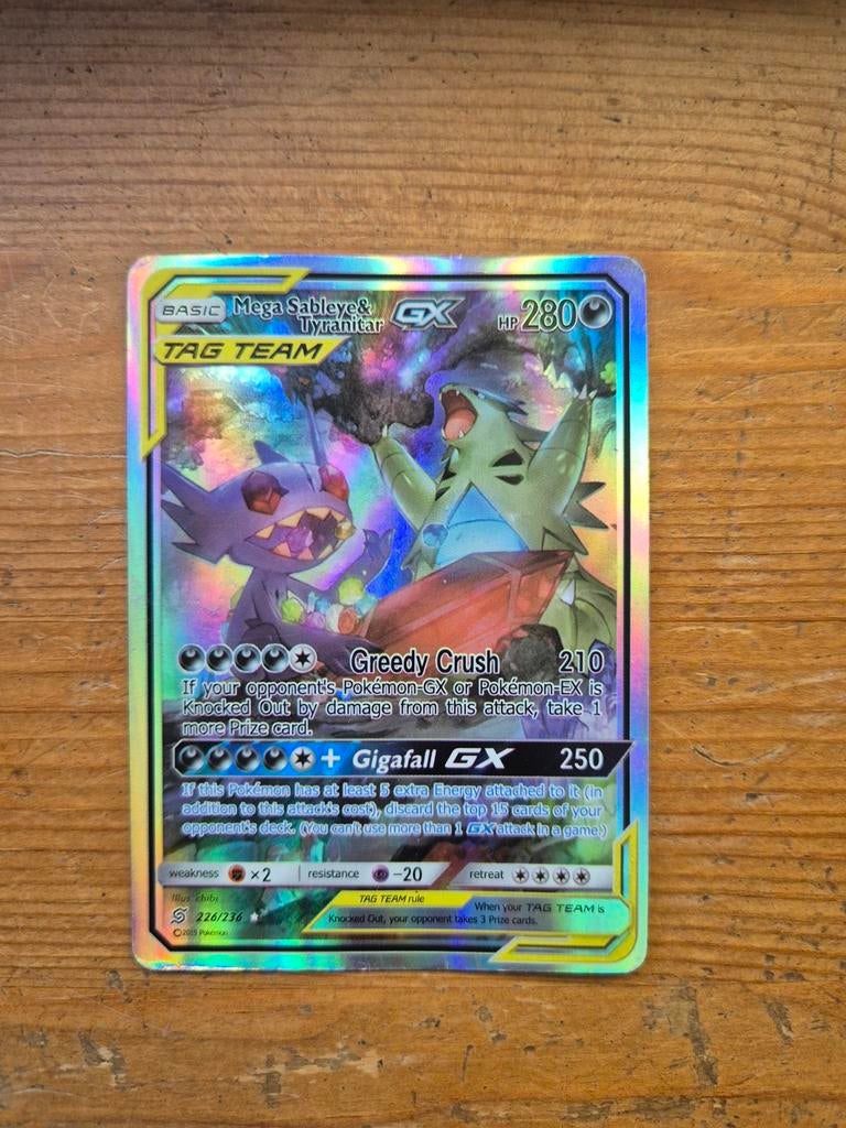 Pokemon kaart Mega Sableye & Tyranitar GX tag team 2019, Ophalen of Verzenden