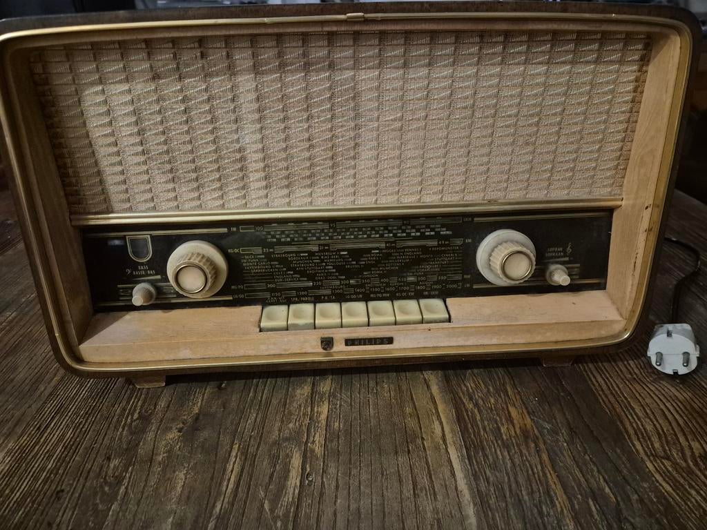 Vintage Philips buizenradio B5X23A - Jaren '60, Audio, Tv en Foto, Radio's, Ophalen of Verzenden, Gebruikt, Radio