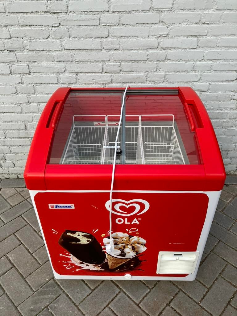 Ola vriezer met dubbele schuifdeksel, Vrieskist, Zo goed als nieuw, Ophalen, 85 tot 120 cm