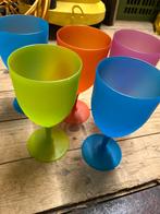 Gekleurde wijnglazen, 16 stuks, Huis en Inrichting, Kunststof, Ophalen of Verzenden, Meerkleurig, Overige typen