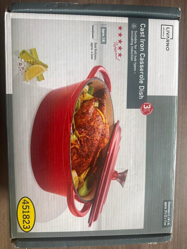 Nieuwe Gietijzeren Pan 3,8L - Ongebruikt in Verpakking, Huis en Inrichting, Keuken | Potten en Pannen, Nieuw, Ophalen of Verzenden