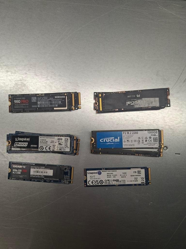 Verschillende NVMe M.2 SSD's 256, 480, 512, 1Tb, Computers en Software, Harde schijven, Intern, Xx, Kingston, SSD