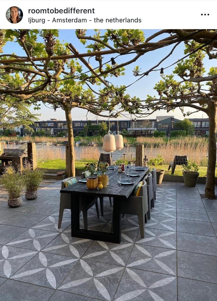 Terrastegels GeoProArte Anticum flower en Riba, Tuin en Terras, Overige Tuin en Terras, Ophalen, Gebruikt