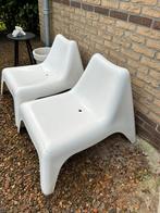 Twee witte kunststof stoelen Ikea skarpo, Ophalen, Kunststof, Gebruikt, Twee