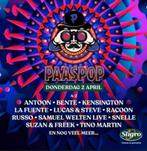 2x entree voor paaspop donderdag 2 april in Schijndel., Twee personen