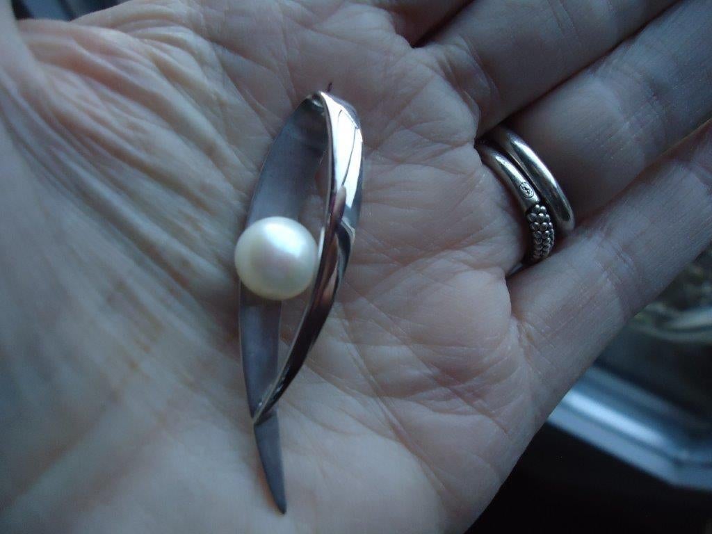 mooie echt zilveren hanger strak lang met zoetwaterparel 925, Sieraden, Tassen en Uiterlijk, Ophalen of Verzenden, Zo goed als nieuw