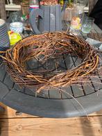 Decoratieve rieten schaal / krans van takken, Ophalen, Gebruikt, Schaal, Rond