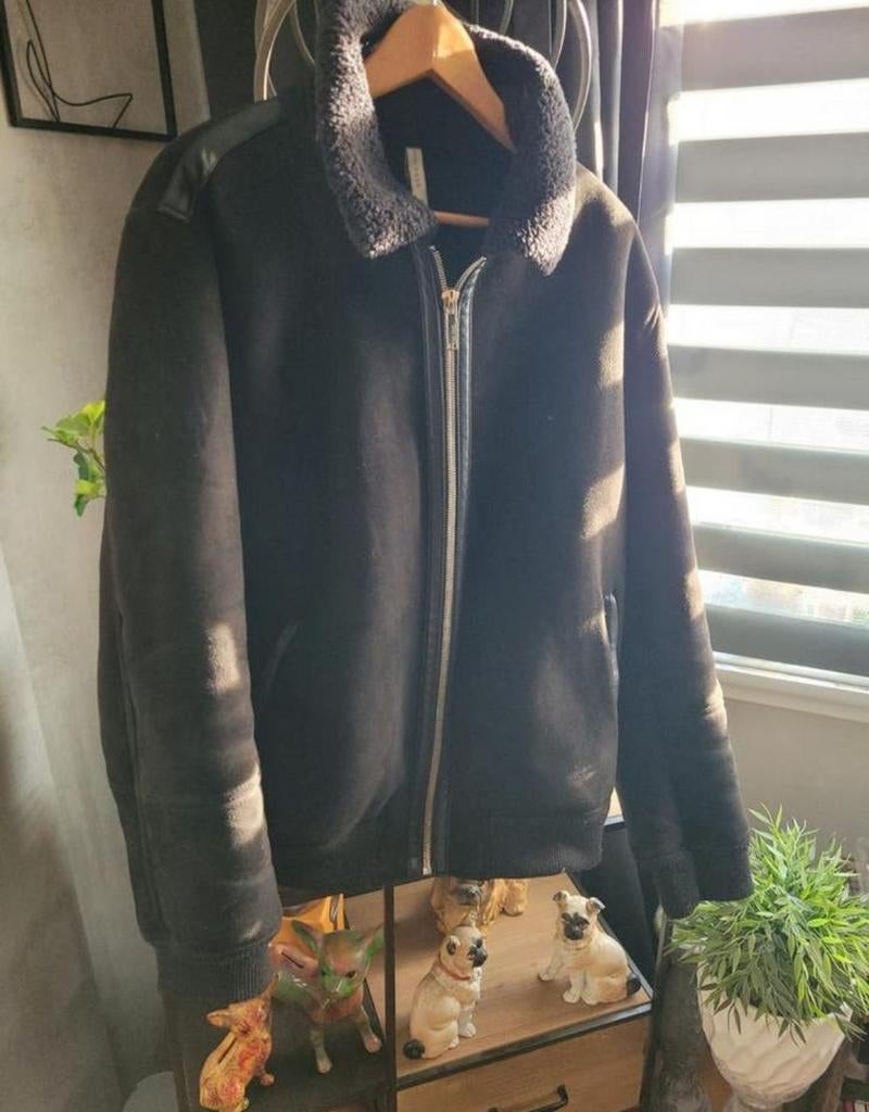 Nieuwe Zara Man bomberjack suede bont gevoerd XXL, Ophalen of Verzenden