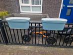 Twee leuke bloembakken voor op hek of balkon, Tuin en Terras, Ophalen
