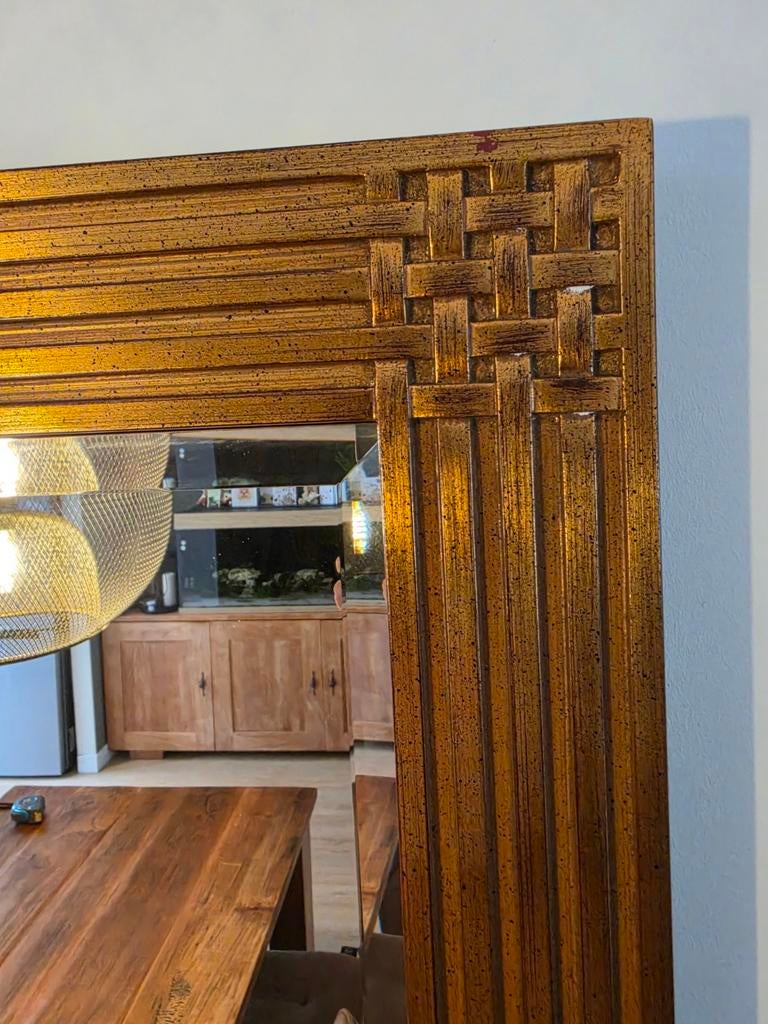 Grote facet geslepen spiegel 100x166 cm met gouden lijst, Huis en Inrichting, Woonaccessoires | Spiegels, 100 tot 150 cm, 125 cm of meer