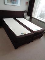 Pullman Boxspring 160x200 met topper, Ophalen, Bruin, Tweepersoons, Zo goed als nieuw
