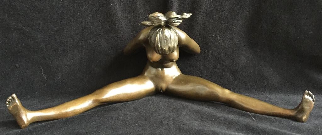 Bronzen zittende naakte dame, Patoue erotisch zuiver brons, Antiek en Kunst, Kunst | Beelden en Houtsnijwerken, Ophalen of Verzenden