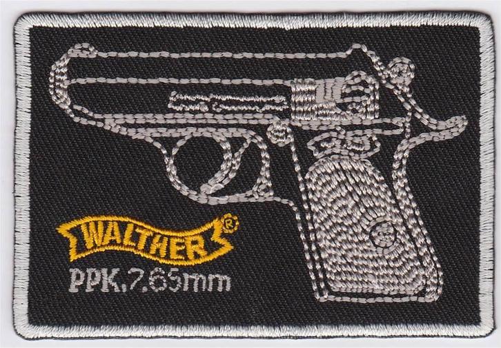 Walther PKK 7.65mm stoffen opstrijk patch embleem #1, Verzamelen, Kleding en Patronen, Nieuw, Shirt, Ophalen of Verzenden