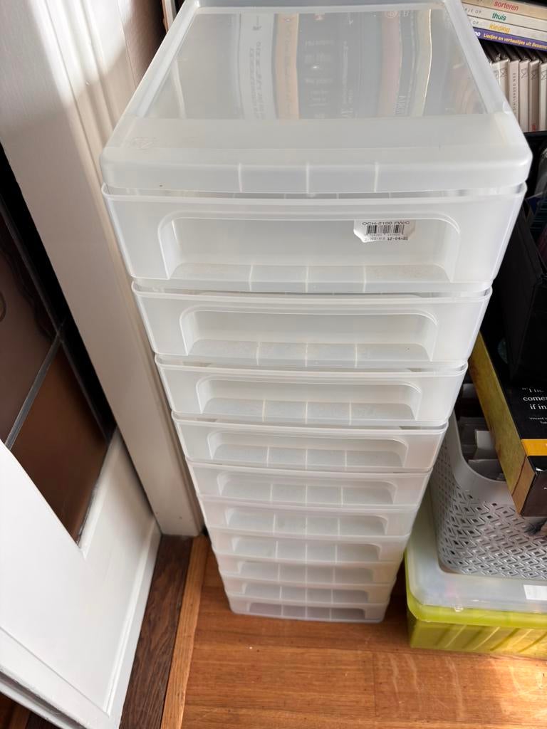 Kunststof ladekast 10 lades a4 wit opbergsysteem, Huis en Inrichting, Kasten | Ladekasten, Ophalen, Gebruikt, Minder dan 100 cm