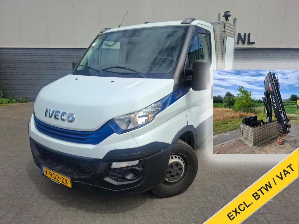 Iveco Daily 3.0I CNG AARDGAS Kraan wagen Open Laad bak AUT-6, Auto's, Gebruikt, 4 cilinders, Wit, Origineel Nederlands