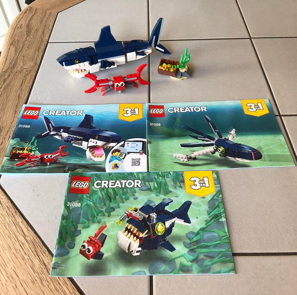 Lego 31088 haai creator 3 in 1, Ophalen, Lego, Zo goed als nieuw, Compleet