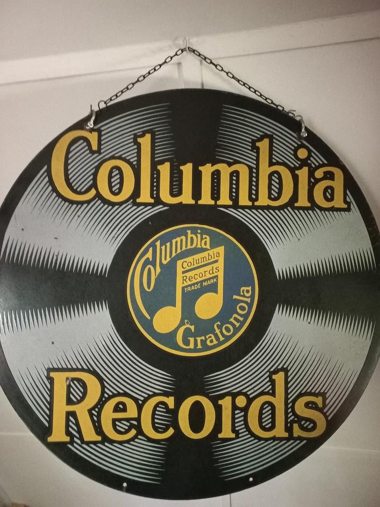 Colombia dubbelzijdig emaille bord, Ophalen, Gebruikt, Reclamebord