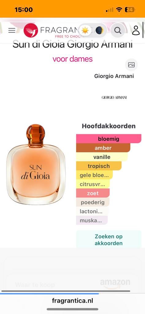 Giorgio Armani - sun di gioia 50ml edp, Ophalen of Verzenden, Nieuw
